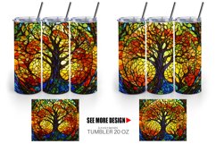 Stained Glass Tree | Tumbler Sublimation Wrap Product Image 5