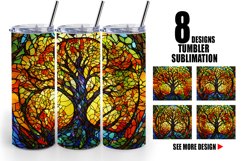 Stained Glass Tree | Tumbler Sublimation Wrap Product Image 1