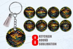 Stained Glass Sunset Keychain | Keyring Product Image 1