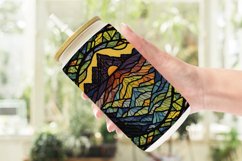 Stained Glass Sunset Glass Can Wraps Product Image 2