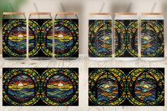 Stained Glass Sunset Glass Can Wraps Product Image 3
