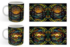Stained Glass Sunset | Mug sublimation design Product Image 3