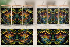 Stained Glass Sunset Glass Can Wraps Product Image 5