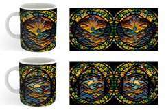 Stained Glass Sunset | Mug sublimation design Product Image 5