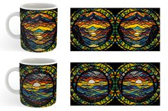 Stained Glass Sunset | Mug sublimation design Product Image 6