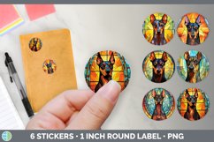 Bundle of six Painted Glass Doberman Pinschers Stickers designs.