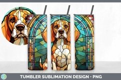 GorgeousStained Glass Dog Tumbler design.