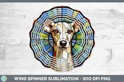 GorgeousStained Glass Dog Wind Spinner design.