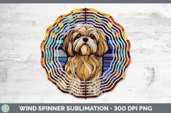 GorgeousStained Glass Dog Wind Spinner design.