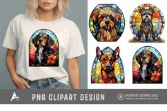 Watercolor Stained Glass Dog Clipart Product Image 1