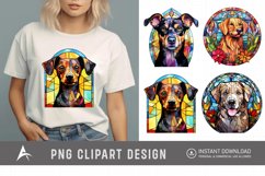 Watercolor Stained Glass Dog Clipart Product Image 1