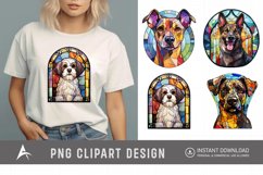 Watercolor Stained Glass Dog Clipart Product Image 1
