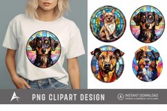 Watercolor Stained Glass Dog Clipart Product Image 1