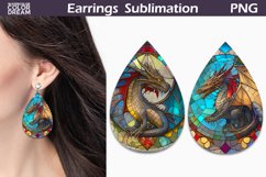 Stained Glass Teardrop Earrings | Dragon Earrings Product Image 1