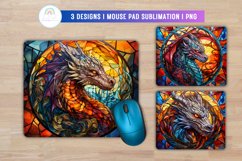Stained Glass Dragon Mouse Pad Sublimation Product Image 1