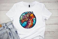 Stained Glass Dragon Sublimation Clipart Bundle - 24 designs Product Image 6