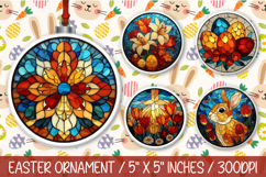 Stained Glass Easter Ornaments PNG Product Image 1