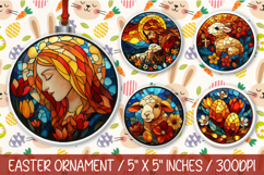 Stained Glass Easter Ornaments PNG Product Image 1