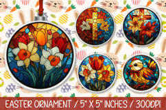 Stained Glass Easter Ornaments PNG Product Image 1