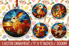 Stained Glass Easter Ornaments PNG Product Image 1