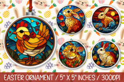 Stained Glass Easter Ornaments PNG Product Image 1