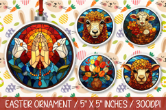 Stained Glass Easter Ornaments PNG Product Image 1
