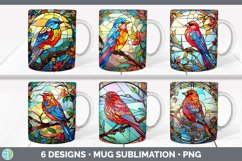 Bundle of six Painted Glass Finchs Mug Wrap designs.