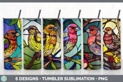 Bundle of six Painted Glass Finches Tumbler designs.
