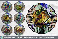Bundle of six Painted Glass Finches Wind Spinner designs.
