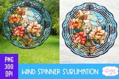 Stained glass floral wind spinner design for sublimation Product Image 1