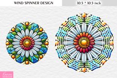 Stained Glass Daisy Flower Wind Spinner Design Product Image 1