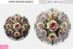 Stained Glass Roses Flower Wind Spinner Design Product Image 1