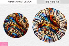 Leopard Stained Glass Wind Spinner Design Product Image 1