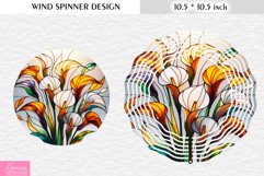Stained Glass Calla Flower Wind Spinner Design Product Image 1