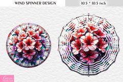 Stained Glass Pink Flower Wind Spinner Design Product Image 1