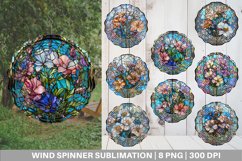 Stained Glass Flowers Wind Spinner | Sublimation Spinner Des Product Image 1