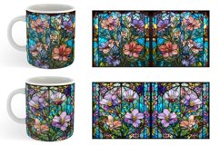 Stained Glass Flowers | Mug sublimation design Product Image 3