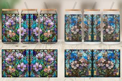 Stained Glass Flowers Glass Can Wraps Product Image 5