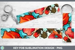 GorgeousStained Glass Flowers Key Fob design.