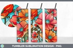 GorgeousStained Glass Flowers Tumbler design.