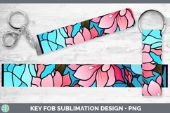 GorgeousStained Glass Flowers Key Fob design.