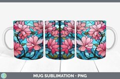GorgeousStained Glass Flowers Mug Wrap design.