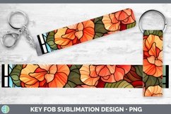 GorgeousStained Glass Flowers Key Fob design.