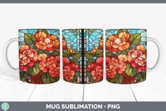 GorgeousStained Glass Flowers Mug Wrap design.