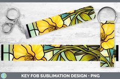 GorgeousStained Glass Flowers Key Fob design.