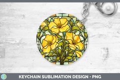 GorgeousStained Glass Flowers Keychain design.
