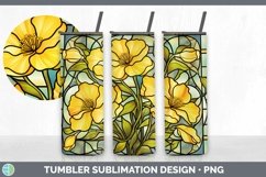 GorgeousStained Glass Flowers Tumbler design.