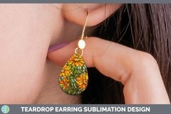 GorgeousStained Glass Flowers Teardrop Earrings design.