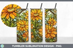 GorgeousStained Glass Flowers Tumbler design.