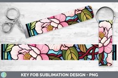 GorgeousStained Glass Flowers Key Fob design.